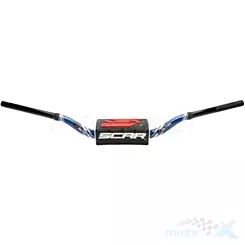 Blau-schwarzer Lenker mit schwarzem Pad, FATBAR 28,6mm, Scar Racing VILLOPOTO/STEWART S9162BLBK