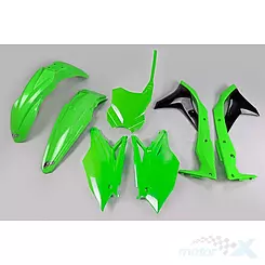 Grün-schwarzer Schutzblech-Satz UFO Plast Kawasaki KXF 250