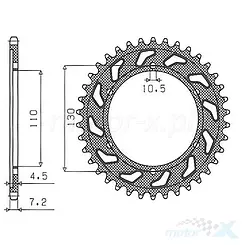 Hinterradkettenrad 525 43 Zähne Sunstar 4474 (JTR1876)