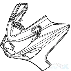 Obere vordere Abdeckung dunkelgrau Metallic NFP Kymco Xciting