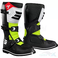 Motorradstiefel Cross / Enduro SHOT Racing Race 2 Black Red White Neon Yellow
