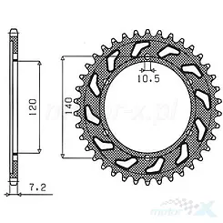 Hinteres Kettenrad 525 46 Zähne Sunstar (JTR498)