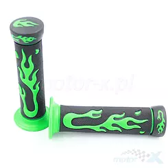 Lenkergriffe Set, Durchmesser 22-24mm, Power Froce Flame Green, ATV Off-Road / MotoCross / PitBike / DirtBike