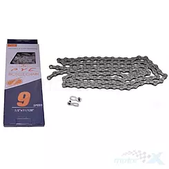 Fahrradkette ohne Verschluss, Fahrrad, 9-Gang, 116 Glieder, dunkel silber P9002 1/2"x11/128"