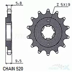 Vorderes Kettenrad Sunstar  SUNF308  14 Zähne