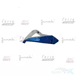 Untere Motorabdeckung links weiß-blau (rs125 pro)