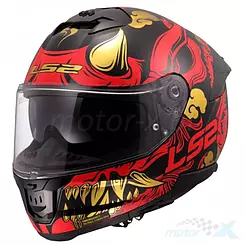 Integralhelm LS2 FF808 Stream II Drago Schwarz und Rot