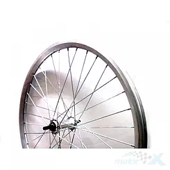 Vorderrad, Fahrradrad 28", konisch, silber, Nabe mit maschinell bearbeiteten Lagern