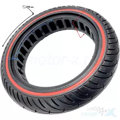 Elektroroller Reifen, schlauchlos, voll, 8.1/2x2 (8.5x2.0), roter Streifen
