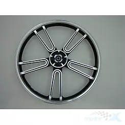 Vorderrad 1.6x18" schwarz-silber fünfspeichig 