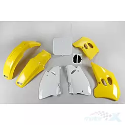 Satz Karosserieschutz gelb-weiß UFO Plast Suzuki RM 125 / 250 93-95
