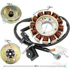 Stator Zündspule, Lichtmaschinenstator, mit Magnet Barton Scalpel