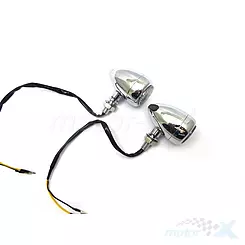 LED-Blinker, Metall, Rund, Chrom