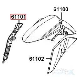 Vorderradkotflügel Abdeckung dekorativ rechts Kymco Agility R16