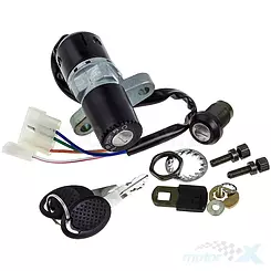 Zündschloss-Set, 4 Kabel, WM Motor, Aprilia MX 50, RX 50 , SX 50 / Derbi Senda 50 / Gilera RCR 50, SMR / MZ SX 125