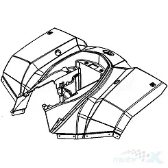 Hintere Hauptabdeckung ATV schwarz N1R Kymco MXU