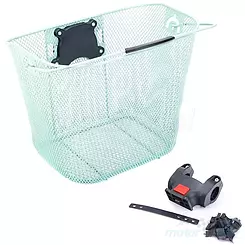 Lenkerkorb, Stahl, lackiert, mintgrün, HT-280, mit Griff