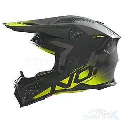 Offroad-Helm, Schwarz-Neon-Gelb (Matt), Nox MX N634 Gradient