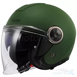 Jethelm mit Visier LS2 OF620 Classy Matt Militärgrün