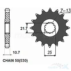 Vorderes Kettenrad Sunstar SUNF519  16 Zähne