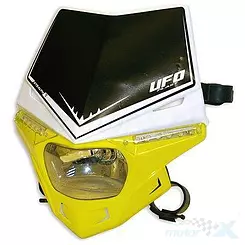 Universelle LED-Frontscheinwerfer, Gelb Schwarz, Zugelassen, UFO Plast BICOLOR STEALTH PF01715W102