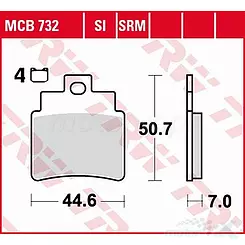 Organische Bremsbeläge KH355/4 TRW Lucas MCB732