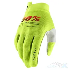 Motorradhandschuhe, gelb-fluo, 100 Percent (100%) iTrack