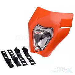 Universelle Frontlampe mit Schutz, Orange