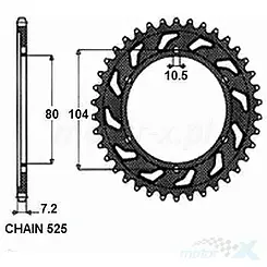 Hinteres Kettenrad SUNSTAR STAHL SUNR1-4347 42 Zähne
