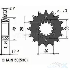 Vorderes Kettenrad Sunstar SUNF512  16 Zähne