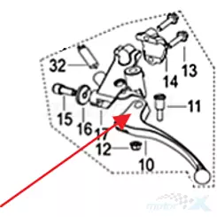 Kupplungshebel links Keeway 40002K740000