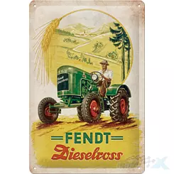 Schild, Poster 20x30 cm, geprägtes Blech, Fendt Dieselross 22345