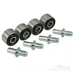 Aufhängungsbuchsen 10x28x19 mm mit Ritzelachsschrauben Kingway Chopper hinten