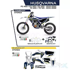 Weiß-blauer Schutzblech-Satz UFO Plast Husqvarna TC / FC