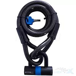 Stahlseil mit verstärktem Stahl und Vorhängeschloss 15mm 160cm Oxford Loop Lock