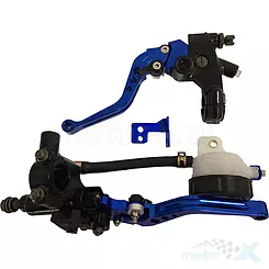Brems- und Kupplungshebel komplett, blau, einstellbar, Power Force