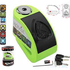 Bremsenscheiben-Blockierung, 6mm-Stift, mit 120dB-Alarm, grüner Neon, KOVIX KD6