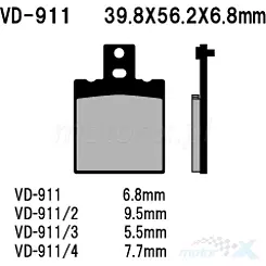 Vesrah Bremsbeläge Organic VD-911/2